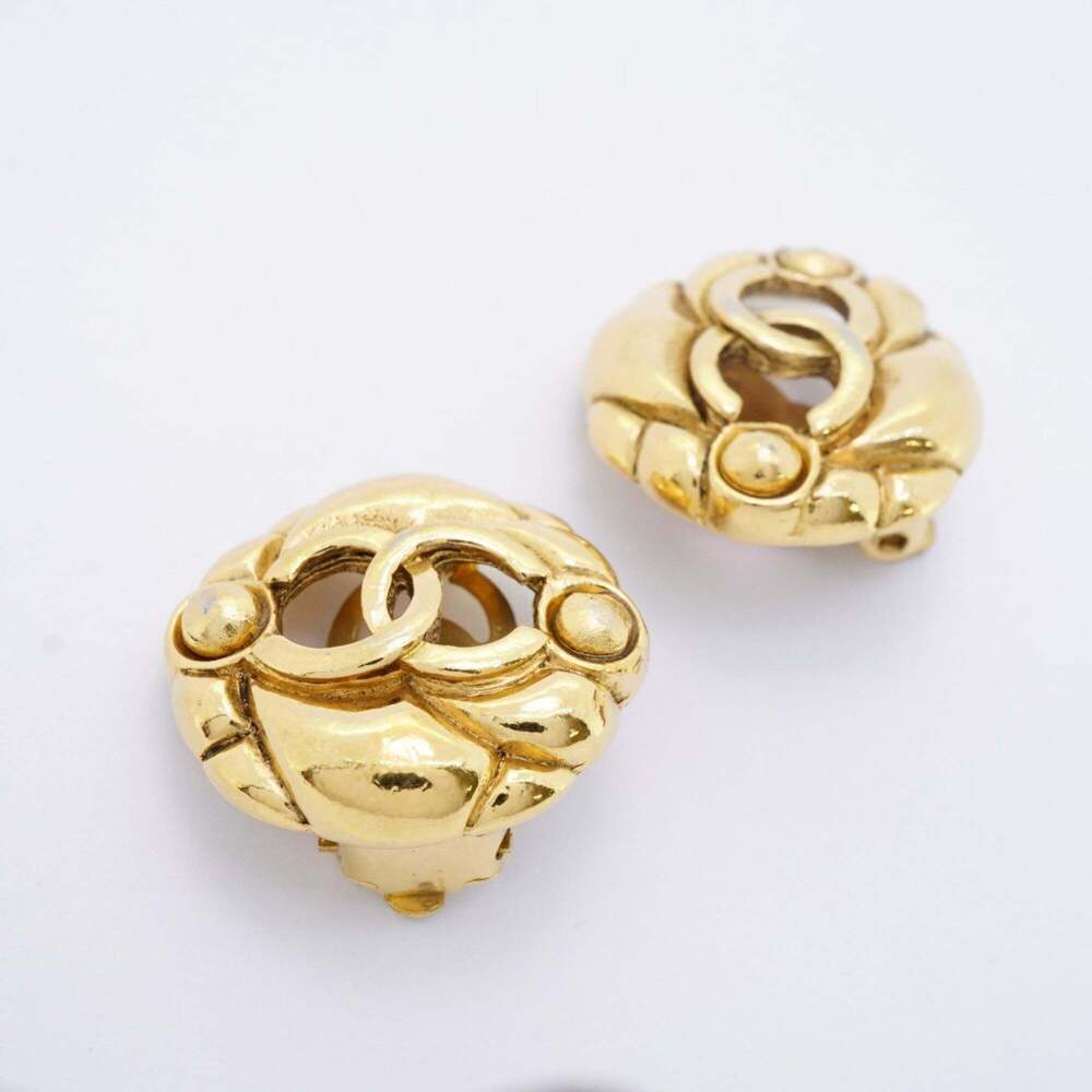 CHANEL Gold Logo Earrings - Picture 2 of 6